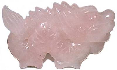 Rose Quartz Dragon Carving 