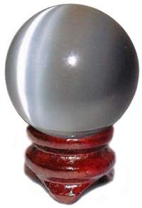  Silver Cat's Eye 2" Sphere