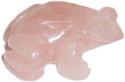 Rose Quartz Frog Carving