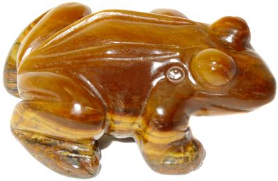 Tiger Eye Frog Carving 