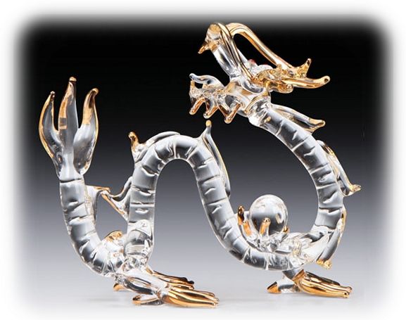 Glass Chinese Dragon Figurine