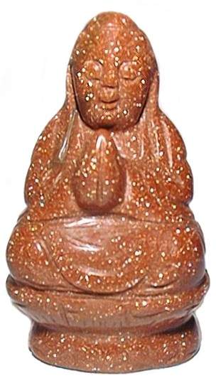 Goldstone Kwan Yin Carving 