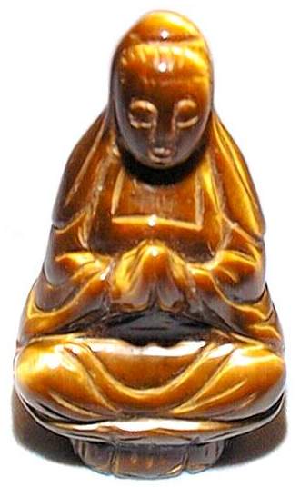  Tiger Eye Kwan Yin Carving