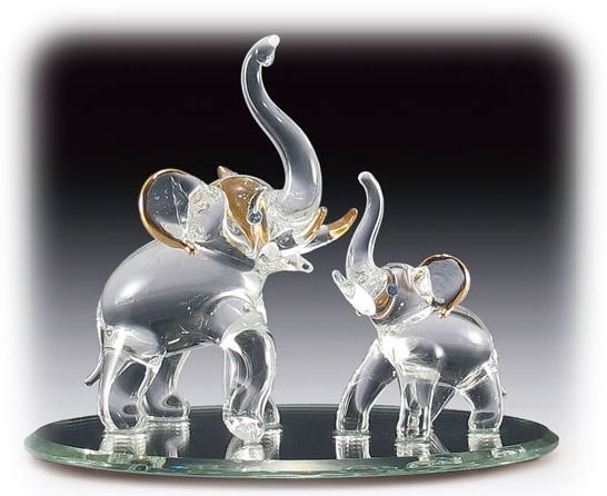 Glass Elephant Family