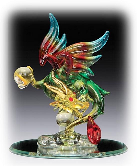 Dragon w/ Crystal Ball Figurine