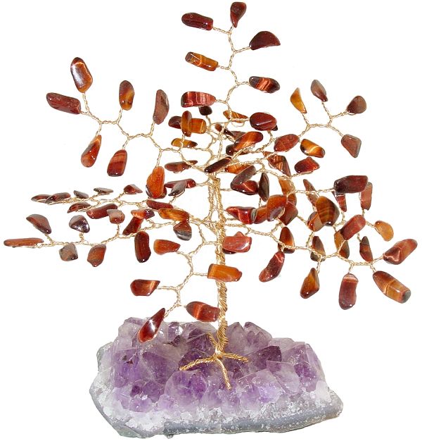 Red Tiger Eye Gem Tree