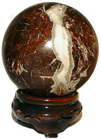 6" Red Zebra Onyx Sphere