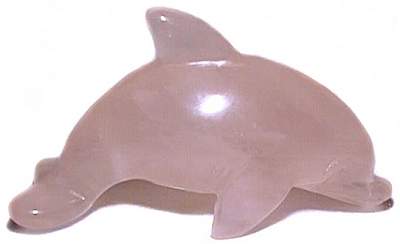 Carved Rose Quartz Dolphin
