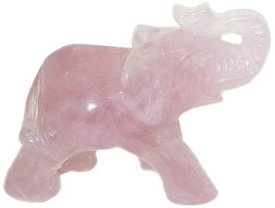 Carved Rose Quartz Elephant