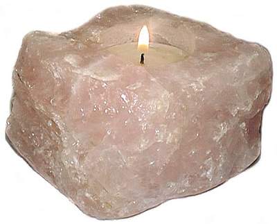 Rose Quartz Candle Holder 