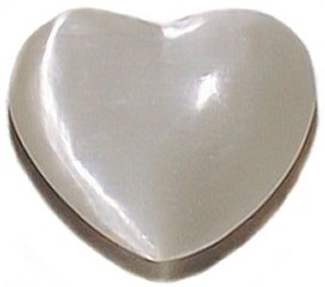 White Selenite Heart 