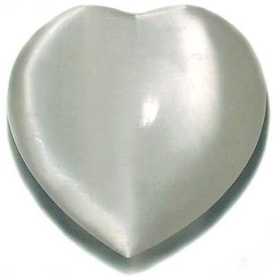 Large Selenite Carved  Heart 