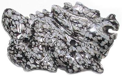 Snowflake Obsidian Dragon Carving