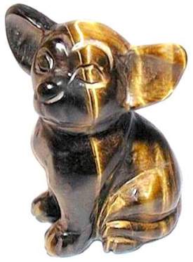 Tiger Eye Chihuahua Carving