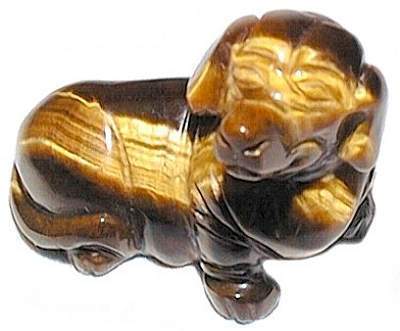 Tiger Eye Dachshund Carving