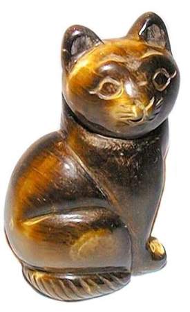 Tiger Eye Cat Carving