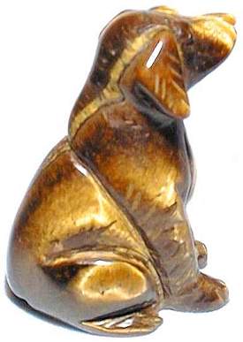 Tiger Eye Labrador Carving